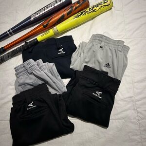Kids Baseball Pants in Black and Light Gray